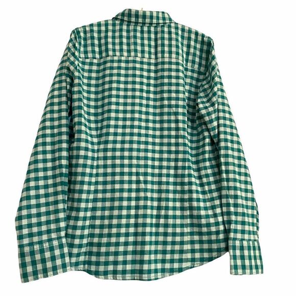 Orvis Lightweight Gingham Mint Green Plaid Blouse - Picture 5 of 7